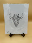 Artwork Print Floral Bull